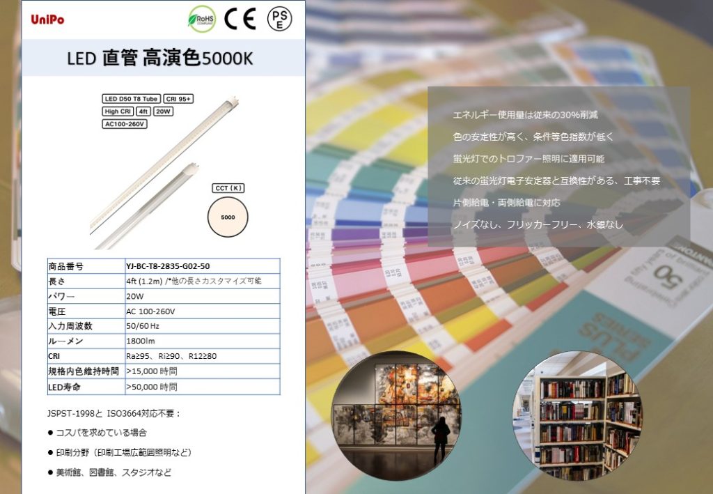 色評価用高演色LED（D50・D65） | UniPo株式会社